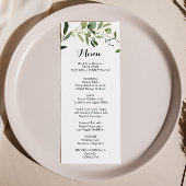 Tropisch groen blad diner menu Kaart