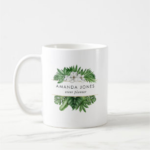 Tropisch groen blad koffiemok