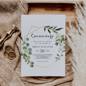 Tropisch groen blad Quinceañera Verjaardagsfeest Kaart