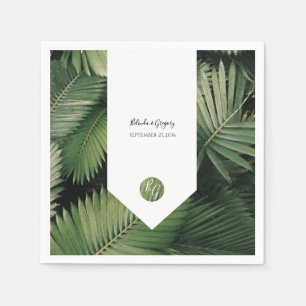 Tropisch groen blad voor een trouwfeest servet