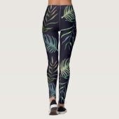 Tropisch groen bladblauw leggings (Achterkant)