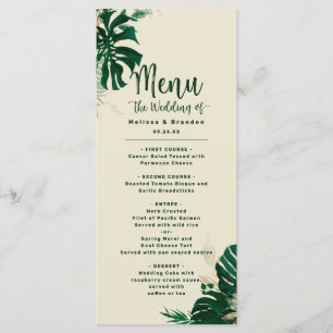 Tropisch groen & bladeren Modern bruiloft diner Menu
