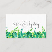 Tropisch Groen Blauw Leafs Benoeming Herinnering Visitekaartje (Achterkant)