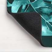 Tropisch groen blauw palm Leaves Island Paradise Muismat (Hoek)