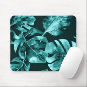 Tropisch groen blauw palm Leaves Island Paradise Muismat (Met muis)