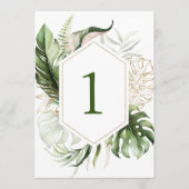Tropisch groen Bloemen Tafelnummers (Voorkant)