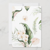 Tropisch groen bloemenbruids douche uitnodiging (Achterkant)