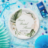 Tropisch groen bloemenpapier Borden Papieren Bordje (Feest)