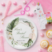 Tropisch groen bloemenpapier Borden Papieren Bordje (Feest)