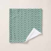 Tropisch Groen Chevron Patroon Minimale Zigzag Bad Handdoek (Wasdoekje)