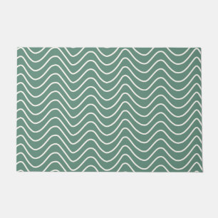 Tropisch Groen Chevron Patroon Minimale Zigzag Deurmat