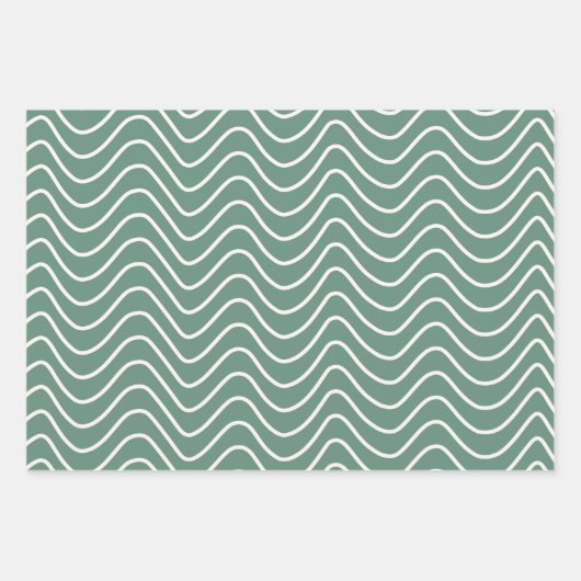 Tropisch Groen Chevron Patroon Minimale Zigzag Inpakpapier Vel (Voorkant)