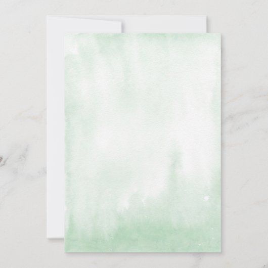 Tropisch groen en goudkleurig baby shower kaart (Achterkant)