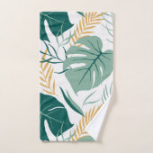 Tropisch groen geel Floral Monstera Leaf Pattern Bad Handdoek (Handdoek)