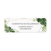 Tropisch groen Geometric Return Address Label (Voorkant)