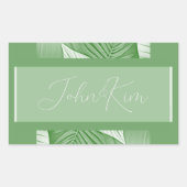 Tropisch groen gepersonaliseerde Sticker (Voorkant)