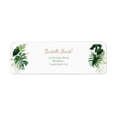 Tropisch groen & goud Monstera-bladeren RSVP RTS Etiket (Voorkant)