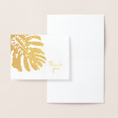 Tropisch groen Hawaii Monstera Leaf Bedankt Folie Kaarten (Display)