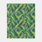 Tropisch groen Leaf Fern Pattern Fleece Deken (Voorkant)