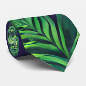 Tropisch groen Leaf Fern Pattern Stropdas (Opgerold)