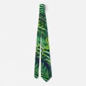 Tropisch groen Leaf Fern Pattern Stropdas (Achterkant)