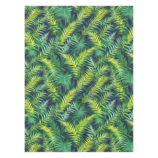 Tropisch groen Leaf Fern Pattern Tafelkleed (Voorkant)