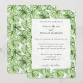 Tropisch groen lederen huwelijk kaart (Voorkant / Achterkant)