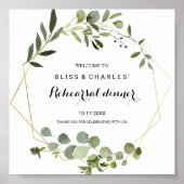 Tropisch groen lederen repetitief diner Welkom Poster (Voorkant)