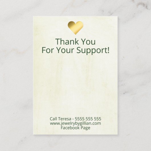 Tropisch groen op wit oorscherm visitekaartje (Achterkant)