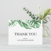 Tropisch groen palm dank je platte kaart (Staand voorkant)