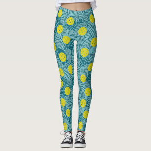 Tropisch groen palm leest kleurrijke pickleball leggings
