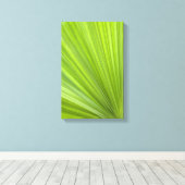 Tropisch groen palm rond canvas afdruk (Insitu (Houten vloer))
