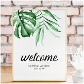 Tropisch groen palm Sign 8x10 Poster