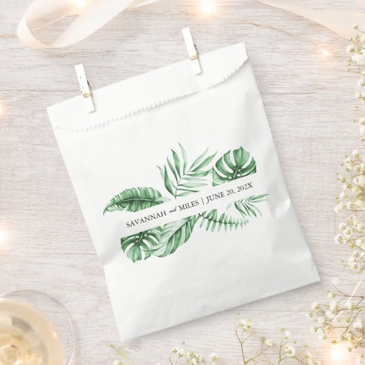 Tropisch groen palm Wedding Monogram Favor Bag Bedankzakje (Geknipt)