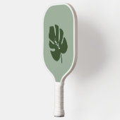 Tropisch groen palmblad | Modern Monogram Pickleball Paddle (Links)