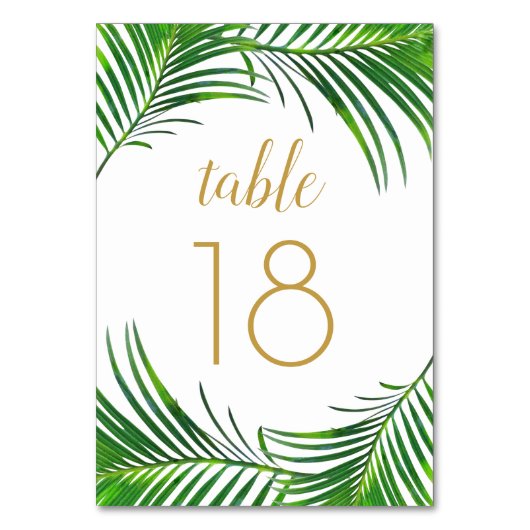 Tropisch groen palmschijfbladeren kaart (Voorkant)