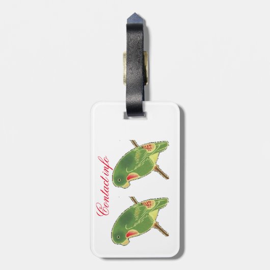 Tropisch groen paraket Thunder_Cove Bagagelabel (Achterkant verticaal)