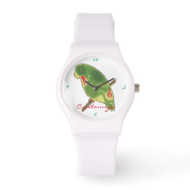 Tropisch groen paraket Thunder_Cove Horloge (Voorkant)