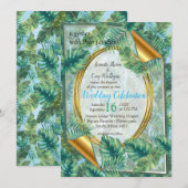 Tropisch groen Plant lekt Kaart (Voorkant / Achterkant)