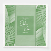 Tropisch groen trouwpapier servet (Voorkant)