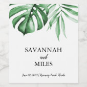 Tropisch groen weddenschap Wijnlabel Wijn Etiket (Enkel label)