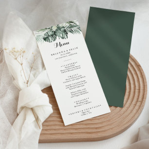 Tropisch groen wit menu Floral