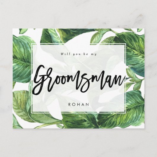 Tropisch groen zal je mijn bruidegom zijn aankondigingskaart (Voorkant)