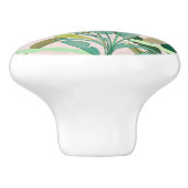 Tropisch groene bananen laten roze patronen zien keramische knop (Zijkant)