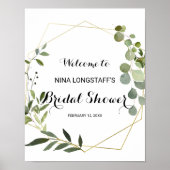 Tropisch groene bladeren Bruiloft Welkom bord Poster (Voorkant)