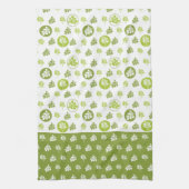 Tropisch Groene Cirkel Bladeren Patroonontwerp Theedoek (Verticaal)