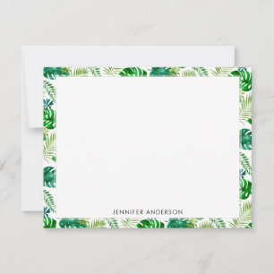 Tropisch groene Monstera Palm Leaves Safari Oerwou Notitiekaartje