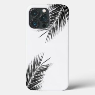 Tropisch groene palmblad op lichtblauw iPhone 13 pro hoesje