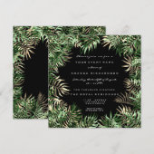 Tropisch groene palmblad varen bos begroeiing kaart (Voorkant / Achterkant)