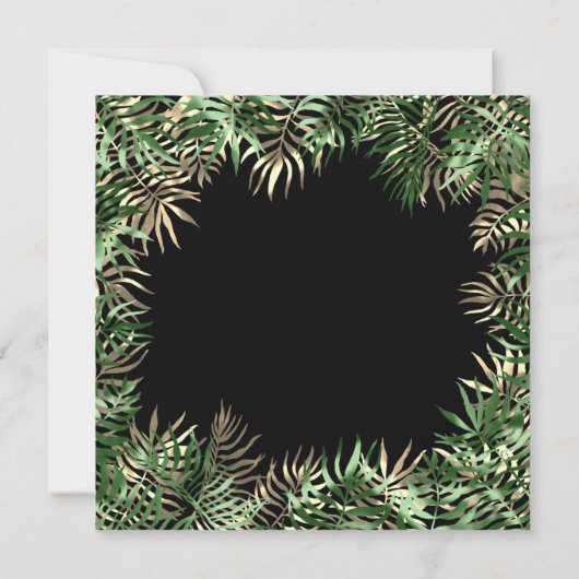 Tropisch groene palmblad varen bos begroeiing kaart (Achterkant)